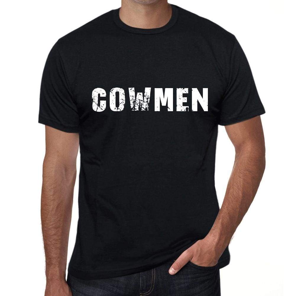 Cowmen Mens Vintage T Shirt Black Birthday Gift 00554 - Black / Xs - Casual