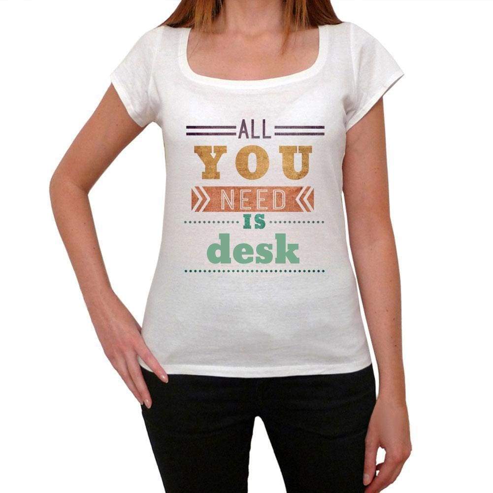 Desk Womens Short Sleeve Round Neck T-Shirt 00024 - Casual