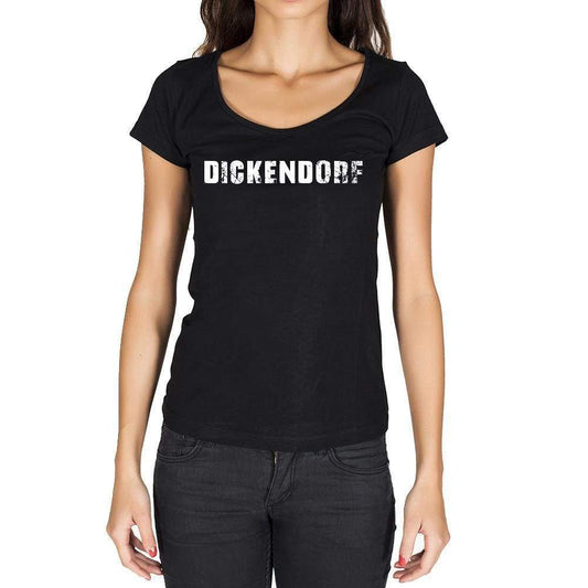 Dickendorf German Cities Black Womens Short Sleeve Round Neck T-Shirt 00002 - Casual