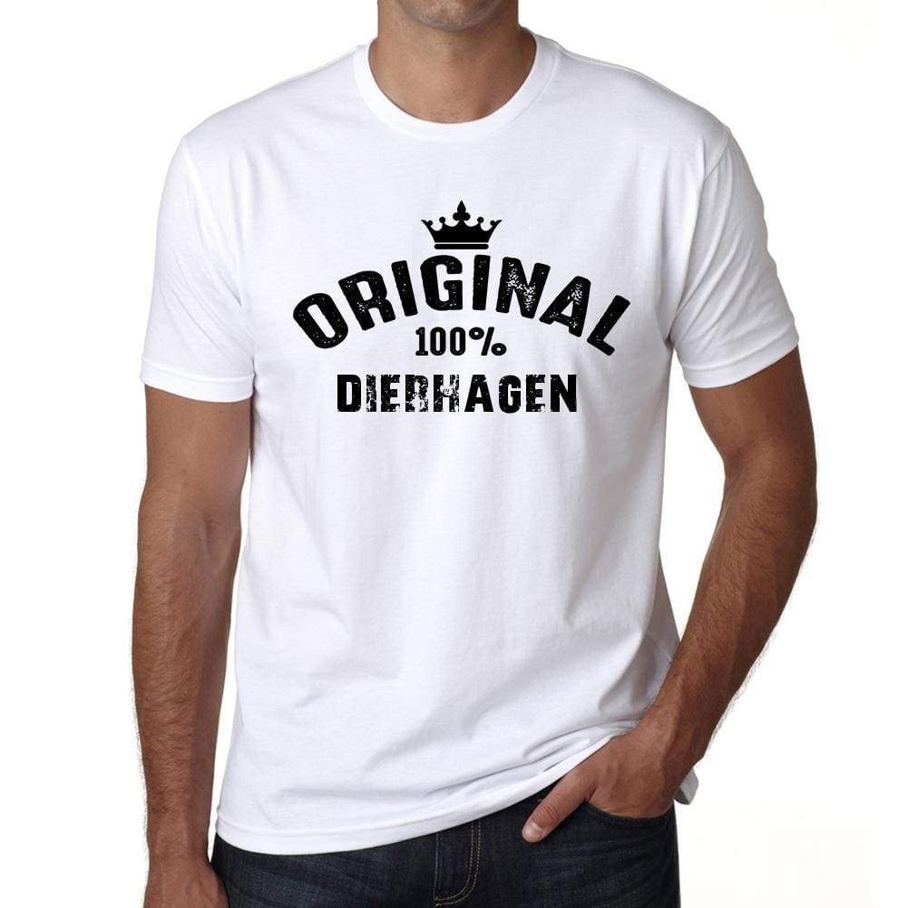 Dierhagen 100% German City White Mens Short Sleeve Round Neck T-Shirt 00001 - Casual