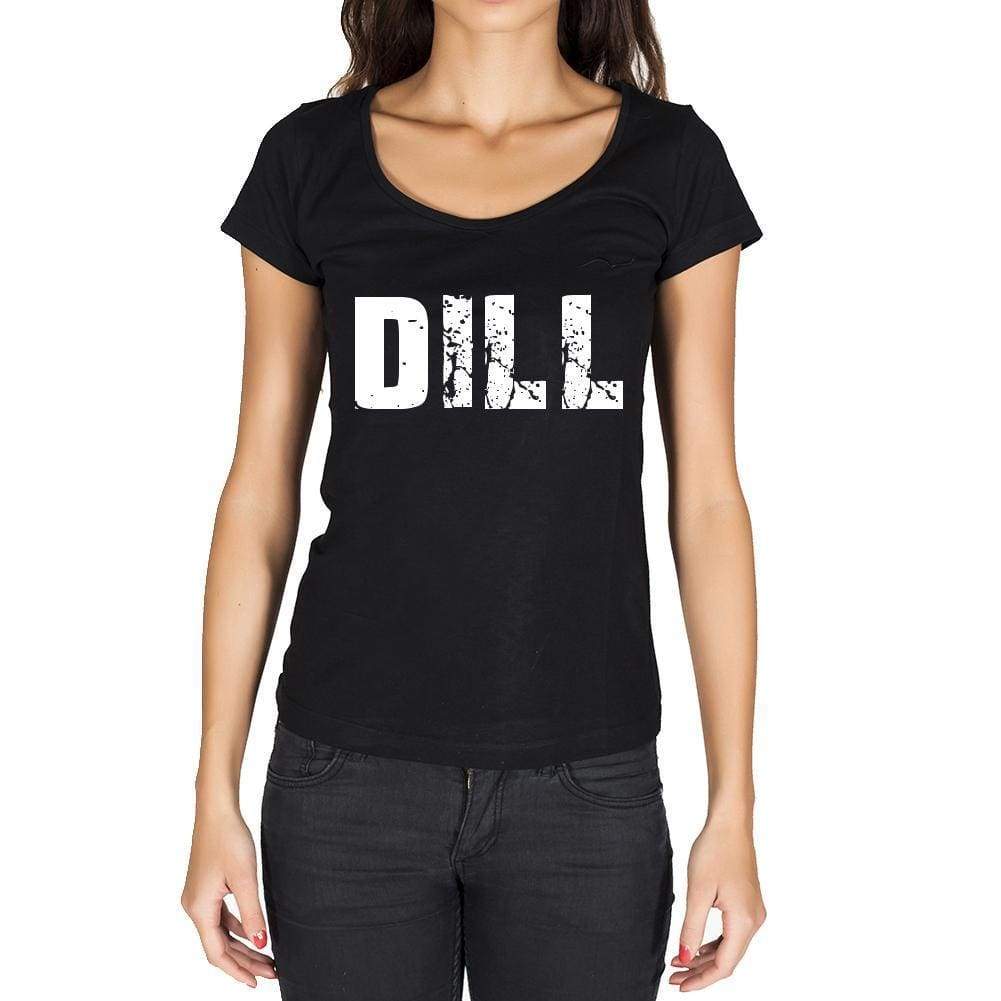 Dill German Cities Black Womens Short Sleeve Round Neck T-Shirt 00002 - Casual