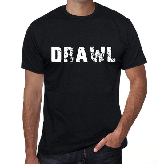 Drawl Mens Retro T Shirt Black Birthday Gift 00553 - Black / Xs - Casual