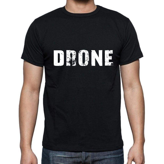 Drone Mens Short Sleeve Round Neck T-Shirt 5 Letters Black Word 00006 - Casual