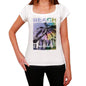 Dueodde Beach Name Palm White Womens Short Sleeve Round Neck T-Shirt 00287 - White / Xs - Casual