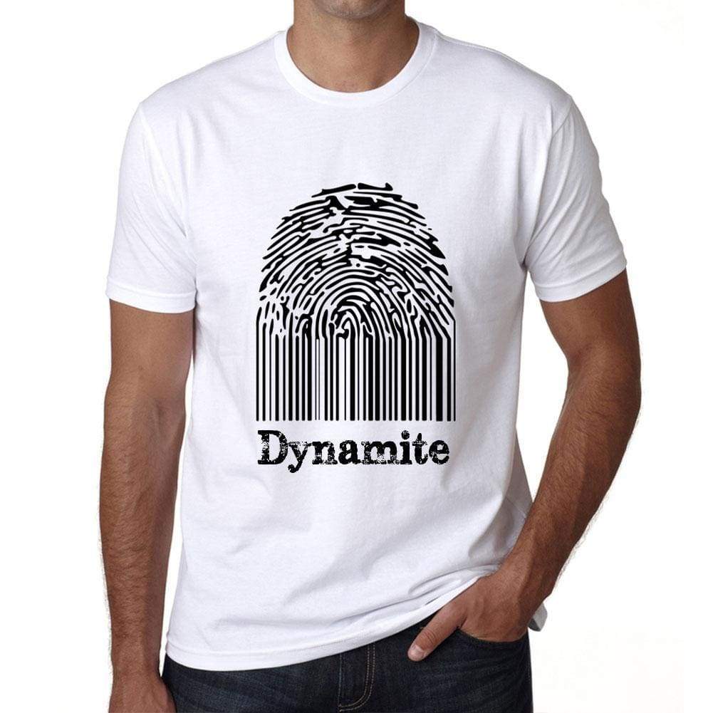 Dynamite Fingerprint White Mens Short Sleeve Round Neck T-Shirt Gift T-Shirt 00306 - White / S - Casual