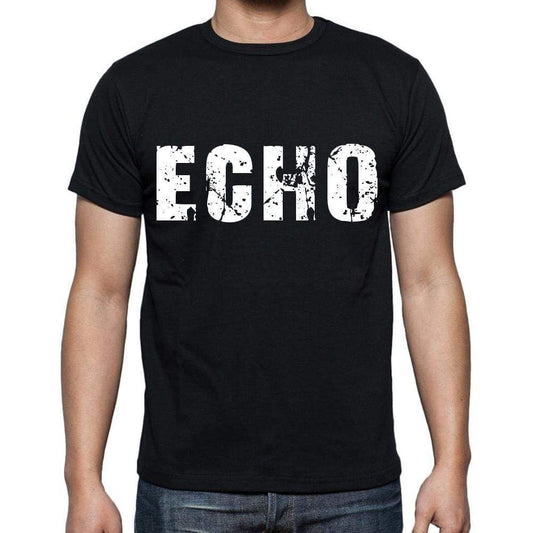 Echo Mens Short Sleeve Round Neck T-Shirt Black T-Shirt En
