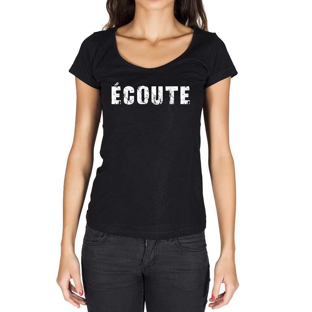 Écoute French Dictionary Womens Short Sleeve Round Neck T-Shirt 00010 - Casual