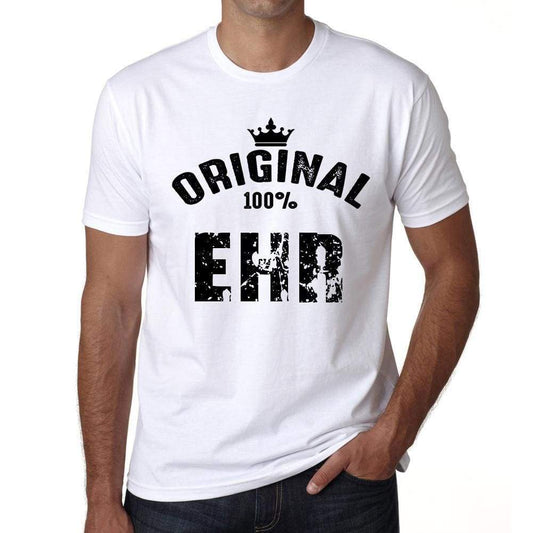 Ehr 100% German City White Mens Short Sleeve Round Neck T-Shirt 00001 - Casual