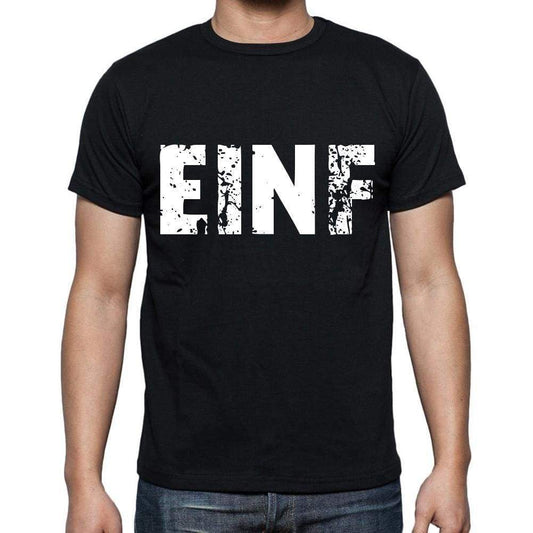 Einf Mens Short Sleeve Round Neck T-Shirt 4 Letters Black - Casual