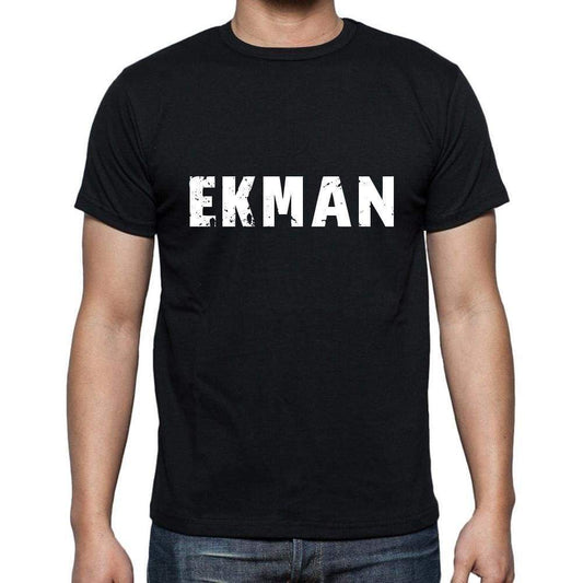 Ekman Mens Short Sleeve Round Neck T-Shirt 5 Letters Black Word 00006 - Casual