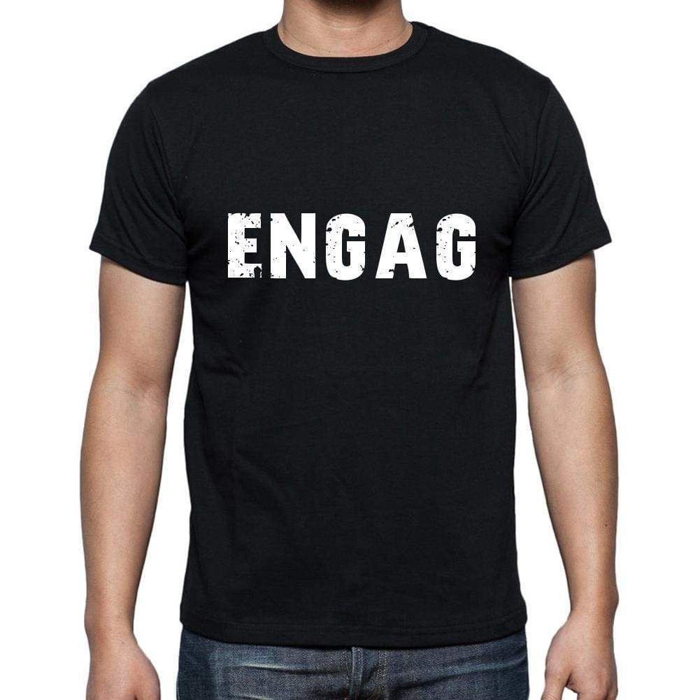 Engag Mens Short Sleeve Round Neck T-Shirt 5 Letters Black Word 00006 - Casual
