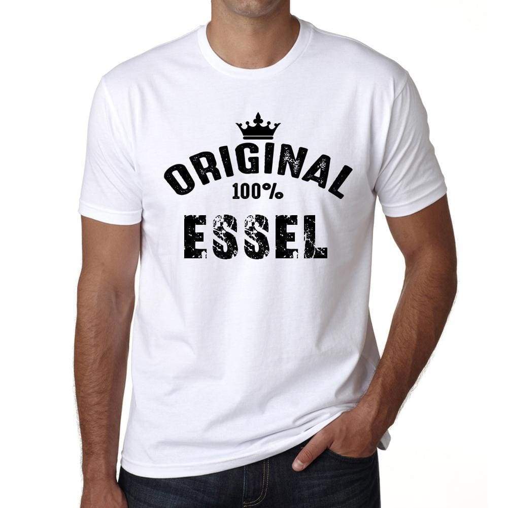 essel, 100% German city white, <span>Men's</span> <span>Short Sleeve</span> <span>Round Neck</span> T-shirt 00001 - ULTRABASIC