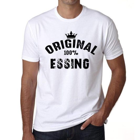 Essing 100% German City White Mens Short Sleeve Round Neck T-Shirt 00001 - Casual