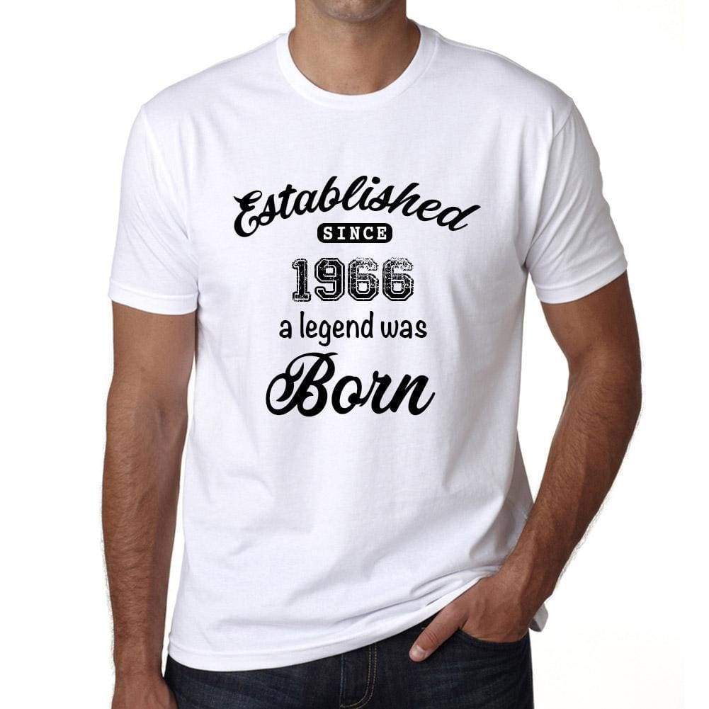 Established Since 1966 Mens Short Sleeve Round Neck T-Shirt 00095 - White / S - Casual