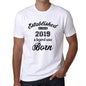 Established Since 2019 Mens Short Sleeve Round Neck T-Shirt 00095 - White / S - Casual