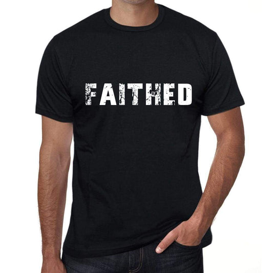 faithed Mens Vintage T shirt Black Birthday Gift 00555 - Ultrabasic