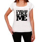 Familiar Like Me White Womens Short Sleeve Round Neck T-Shirt 00056 - White / Xs - Casual