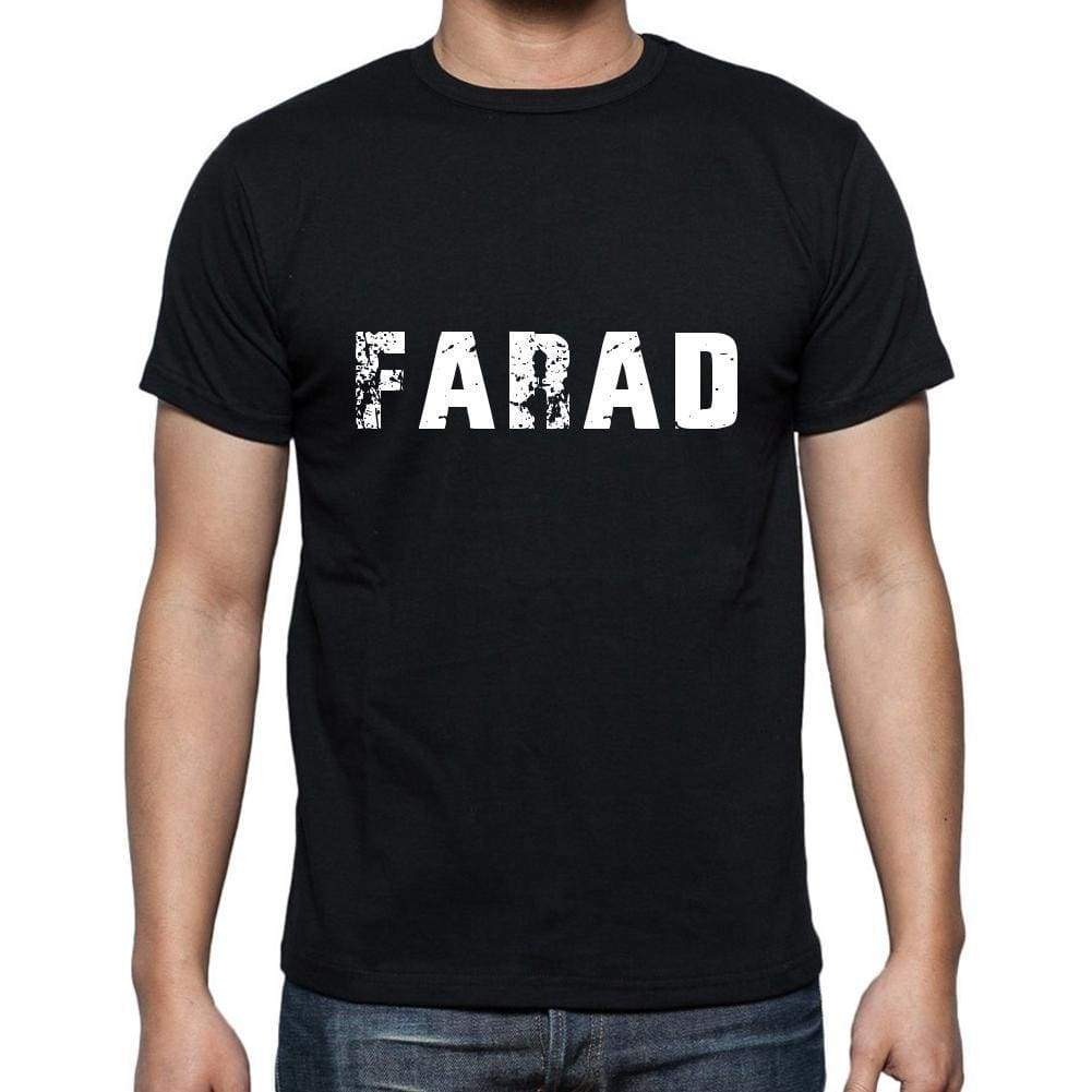 Farad Mens Short Sleeve Round Neck T-Shirt 5 Letters Black Word 00006 - Casual