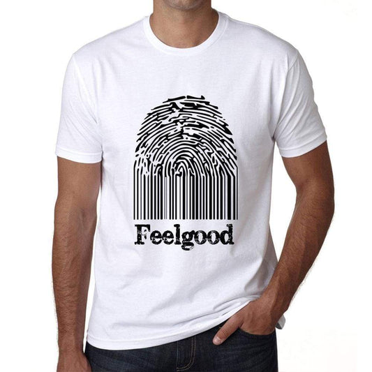 Feelgood Fingerprint White Mens Short Sleeve Round Neck T-Shirt Gift T-Shirt 00306 - White / S - Casual