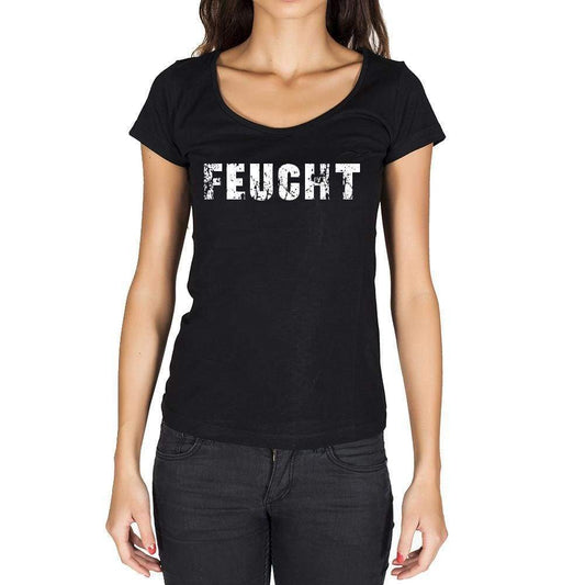 Feucht German Cities Black Womens Short Sleeve Round Neck T-Shirt 00002 - Casual