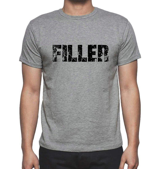 Filler Grey Mens Short Sleeve Round Neck T-Shirt 00018 - Grey / S - Casual