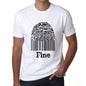 Fine Fingerprint White Mens Short Sleeve Round Neck T-Shirt Gift T-Shirt 00306 - White / S - Casual