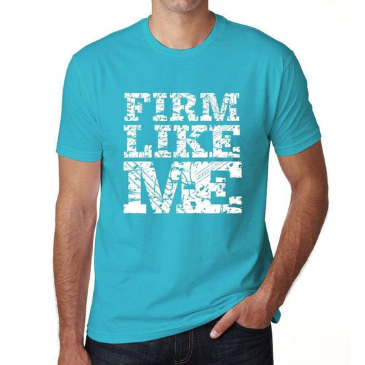 Firm Like Me Blue Mens Short Sleeve Round Neck T-Shirt 00286 - Blue / S - Casual
