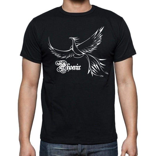 Flying Phoenix And Sun Tattoo Black Gift T Shirt Mens Tee Black 00166