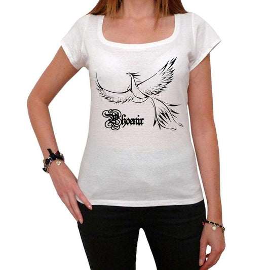 Flying Phoenix And Sun Tattoo Womens Short Sleeve Scoop Neck Tee 00161