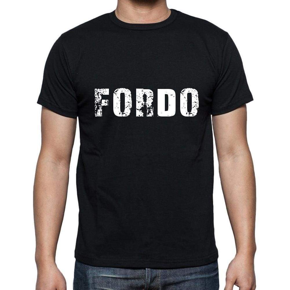 Fordo Mens Short Sleeve Round Neck T-Shirt 5 Letters Black Word 00006 - Casual