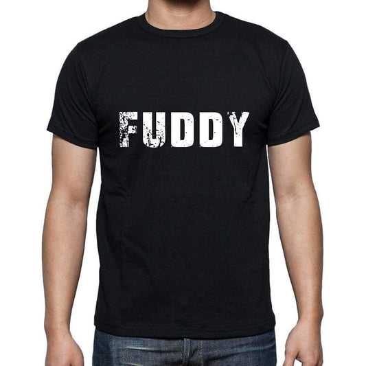 Fuddy Mens Short Sleeve Round Neck T-Shirt 5 Letters Black Word 00006 - Casual