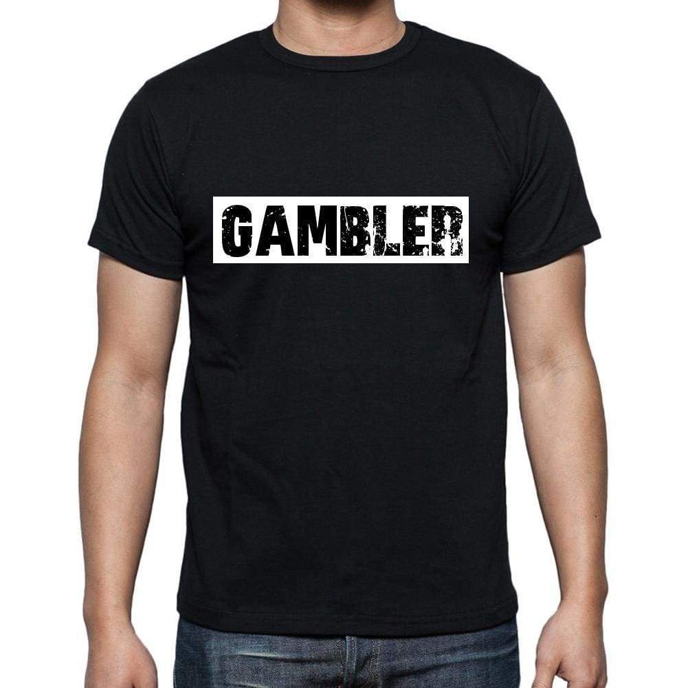 Gambler T Shirt Mens T-Shirt Occupation S Size Black Cotton - T-Shirt