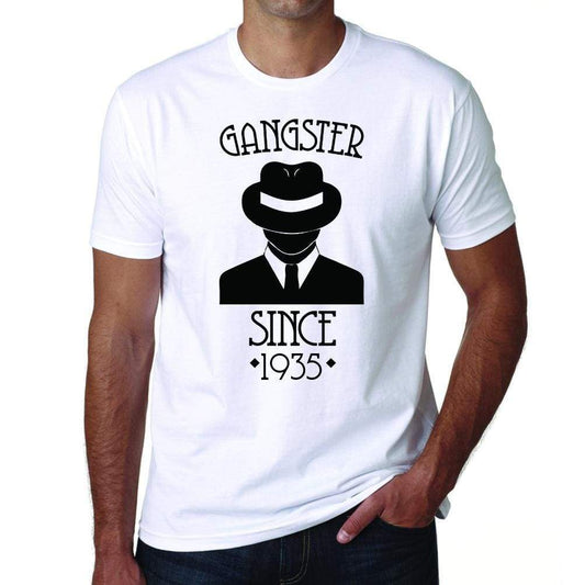 Gangster 1935 Mens Short Sleeve Round Neck T-Shirt 00125 - White / S - Casual