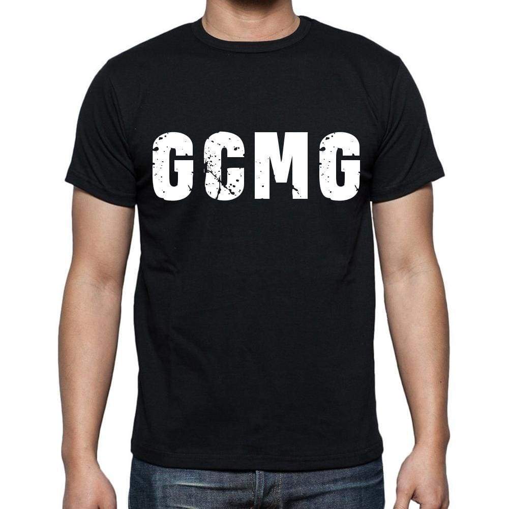 Gcmg Mens Short Sleeve Round Neck T-Shirt 4 Letters Black - Casual