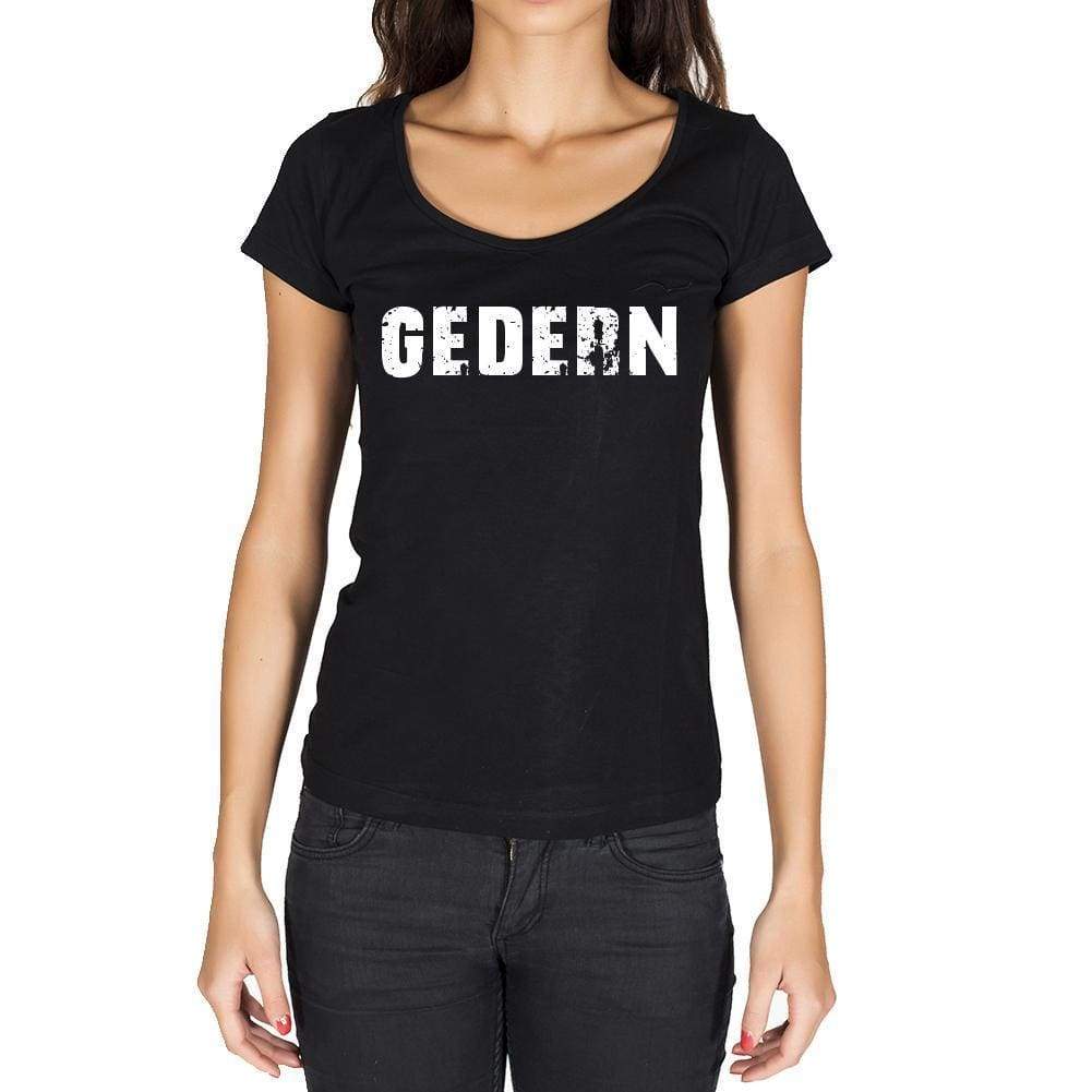 Gedern German Cities Black Womens Short Sleeve Round Neck T-Shirt 00002 - Casual