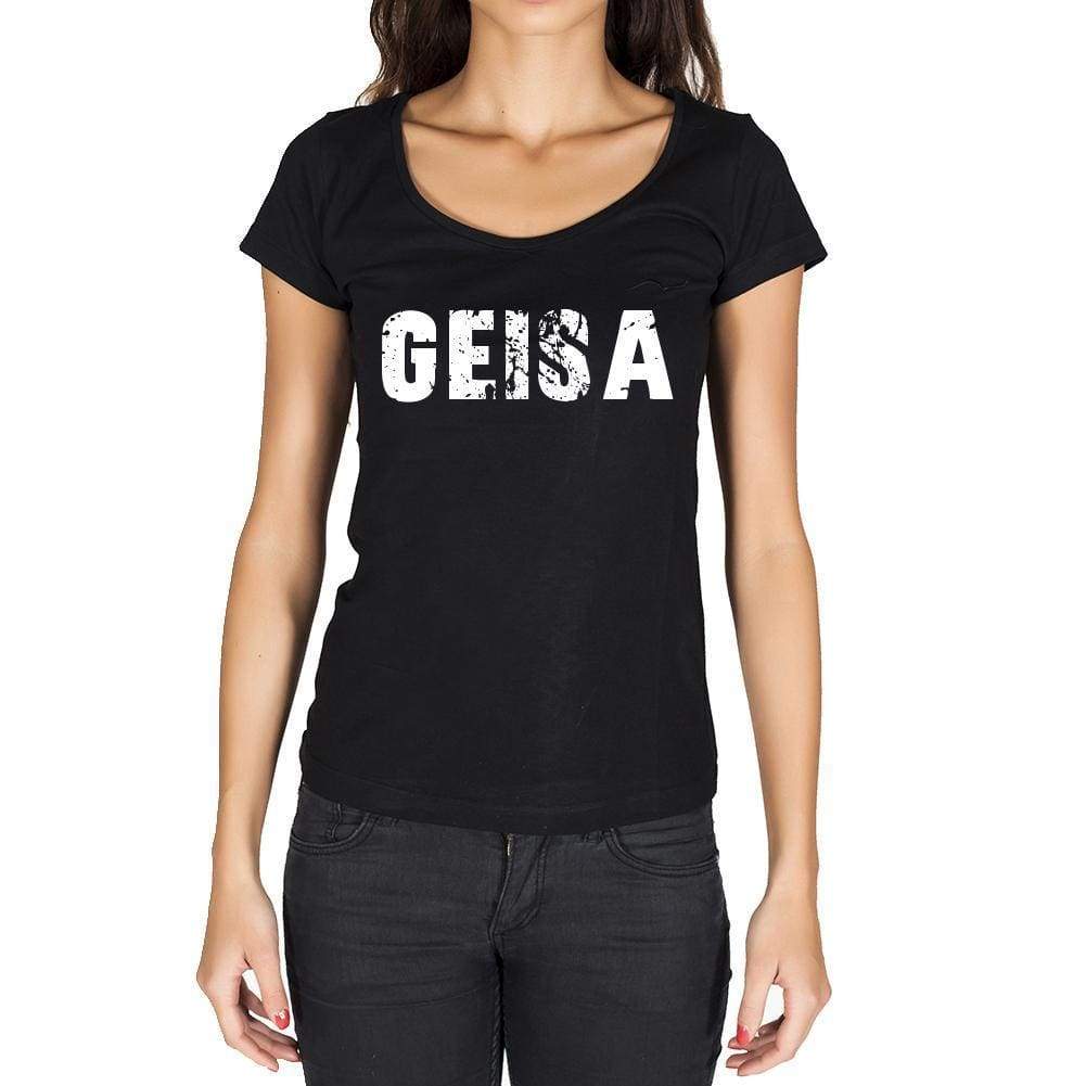 Geisa German Cities Black Womens Short Sleeve Round Neck T-Shirt 00002 - Casual