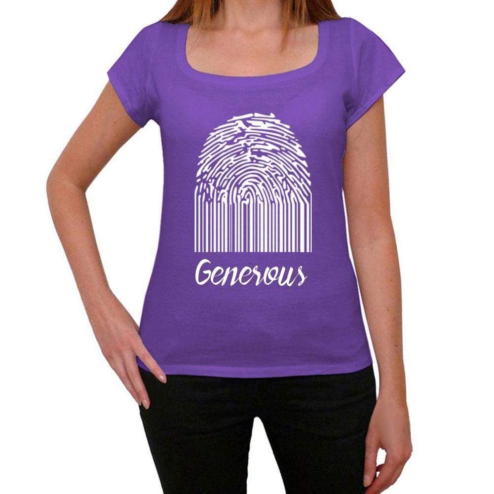 Generous Fingerprint Purple Womens Short Sleeve Round Neck T-Shirt Gift T-Shirt 00310 - Purple / Xs - Casual
