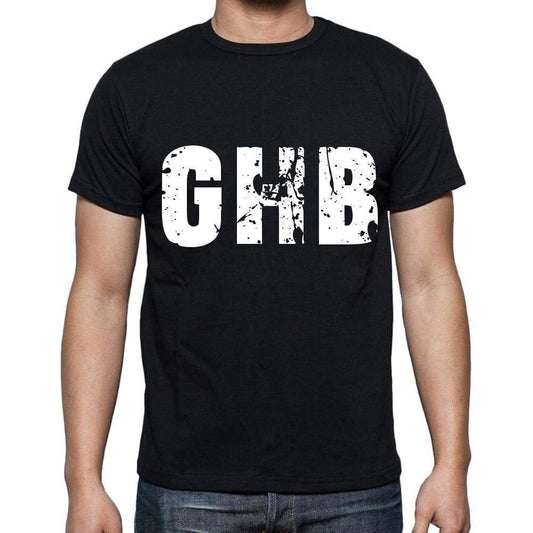 Ghb Men T Shirts Short Sleeve T Shirts Men Tee Shirts For Men Cotton Black 3 Letters - Casual