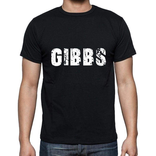 Gibbs Mens Short Sleeve Round Neck T-Shirt 5 Letters Black Word 00006 - Casual