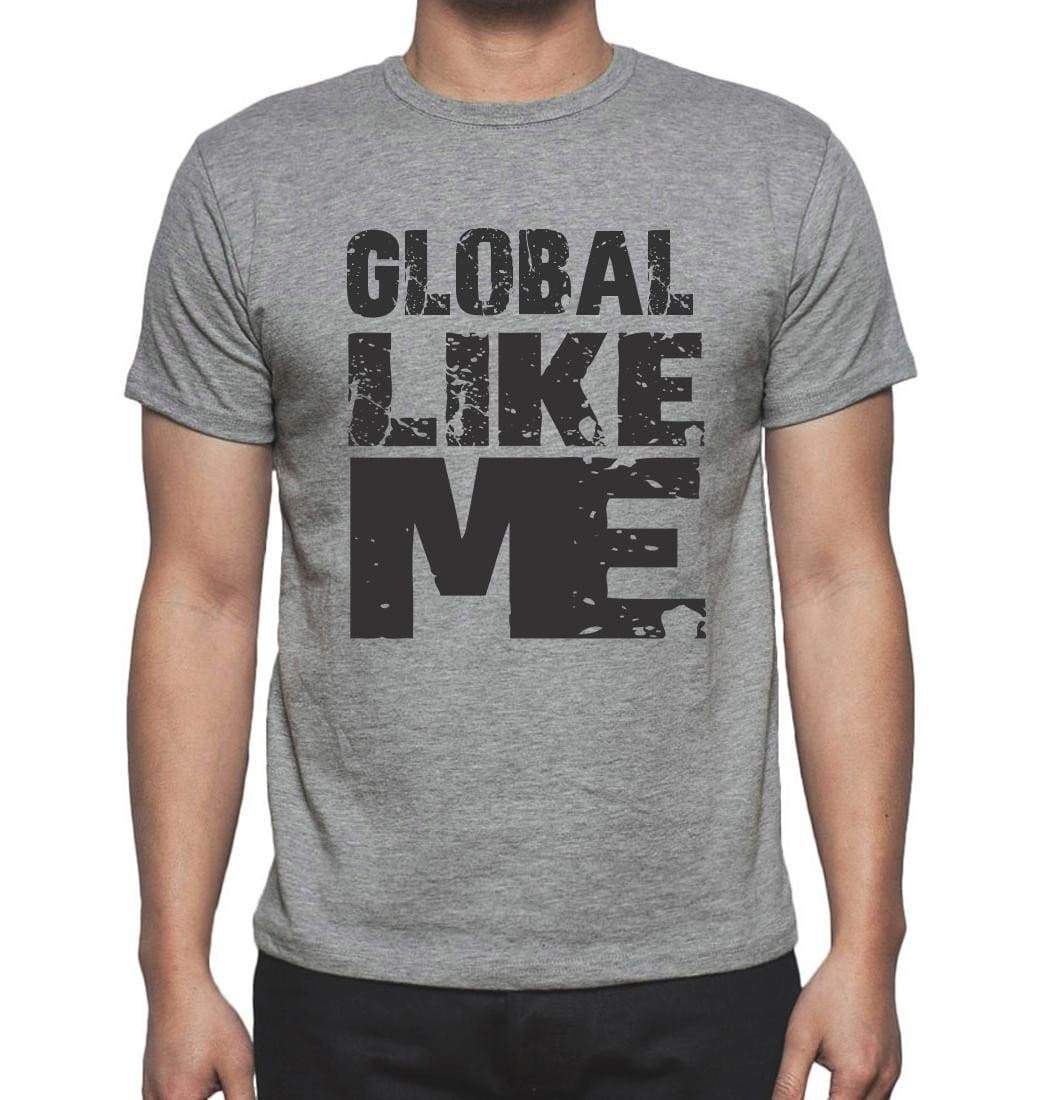 Global Like Me Grey Mens Short Sleeve Round Neck T-Shirt 00066 - Grey / S - Casual