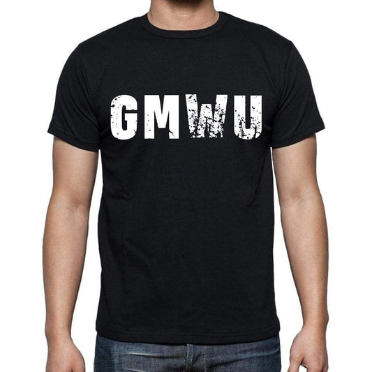 Gmwu Mens Short Sleeve Round Neck T-Shirt 4 Letters Black - Casual