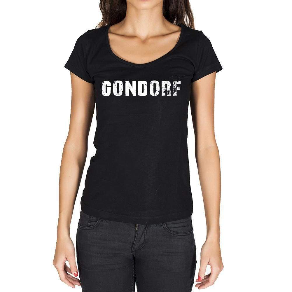 Gondorf German Cities Black Womens Short Sleeve Round Neck T-Shirt 00002 - Casual
