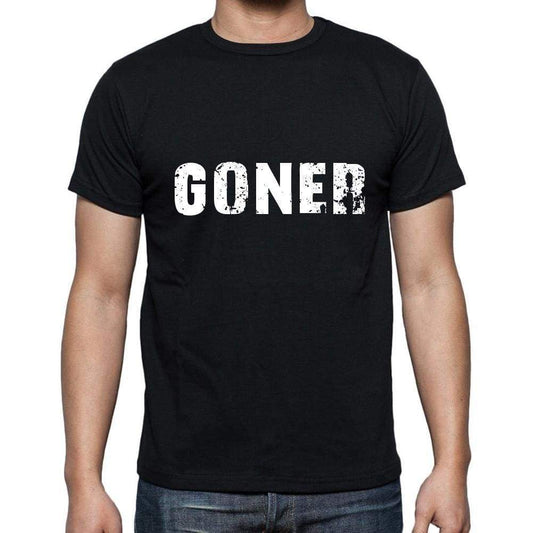Goner Mens Short Sleeve Round Neck T-Shirt 5 Letters Black Word 00006 - Casual