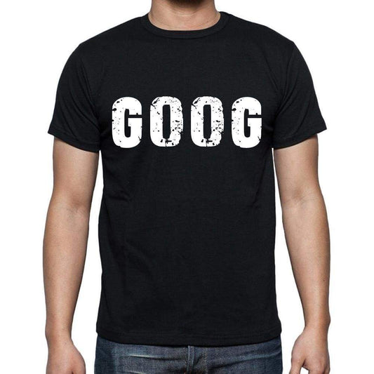 Goog Mens Short Sleeve Round Neck T-Shirt 4 Letters Black - Casual