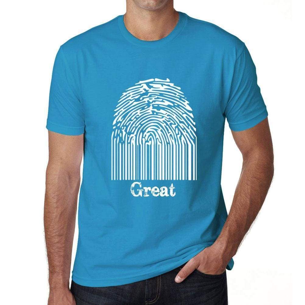 Great Fingerprint Blue Mens Short Sleeve Round Neck T-Shirt Gift T-Shirt 00311 - Blue / S - Casual