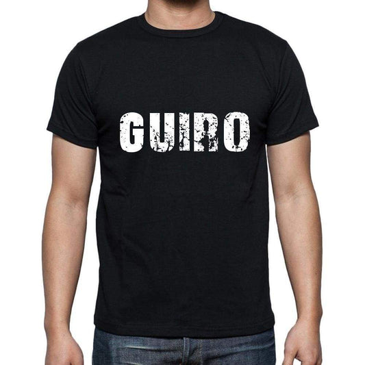 guiro <span>Men's</span> <span>Short Sleeve</span> <span>Round Neck</span> T-shirt , 5 letters Black , word 00006 - ULTRABASIC