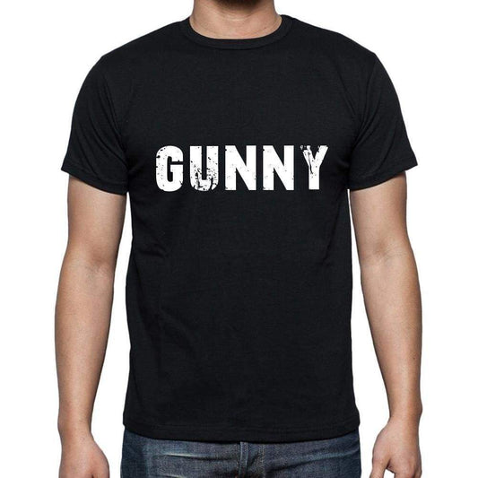 Gunny Mens Short Sleeve Round Neck T-Shirt 5 Letters Black Word 00006 - Casual