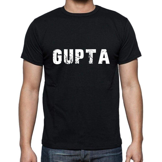 Gupta Mens Short Sleeve Round Neck T-Shirt 5 Letters Black Word 00006 - Casual