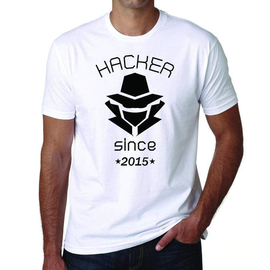 Hacker 2015 Mens Short Sleeve Round Neck T-Shirt 00087 - White / S - Casual