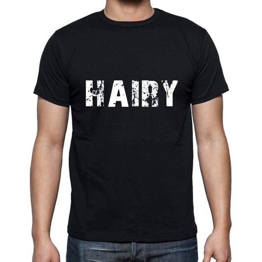 Hairy Mens Short Sleeve Round Neck T-Shirt 5 Letters Black Word 00006 - Casual
